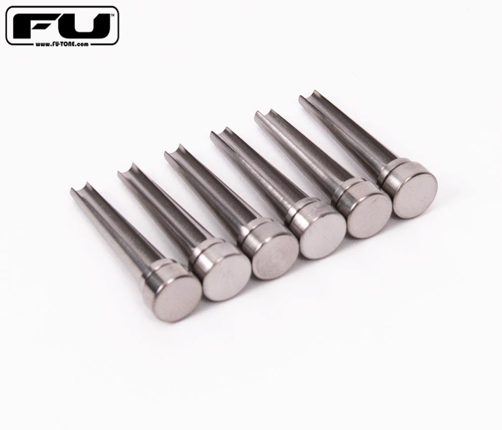 Titanium Acoustic Bridge Pins SILVER FU Tone
