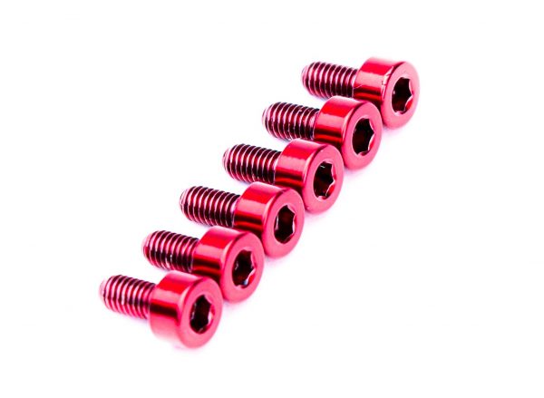 Titanium Saddle Mounting Screw Set (6) - RED