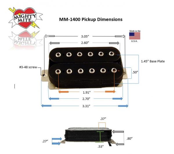 Mighty Mite 1400 Humbucker Pickup - Image 2