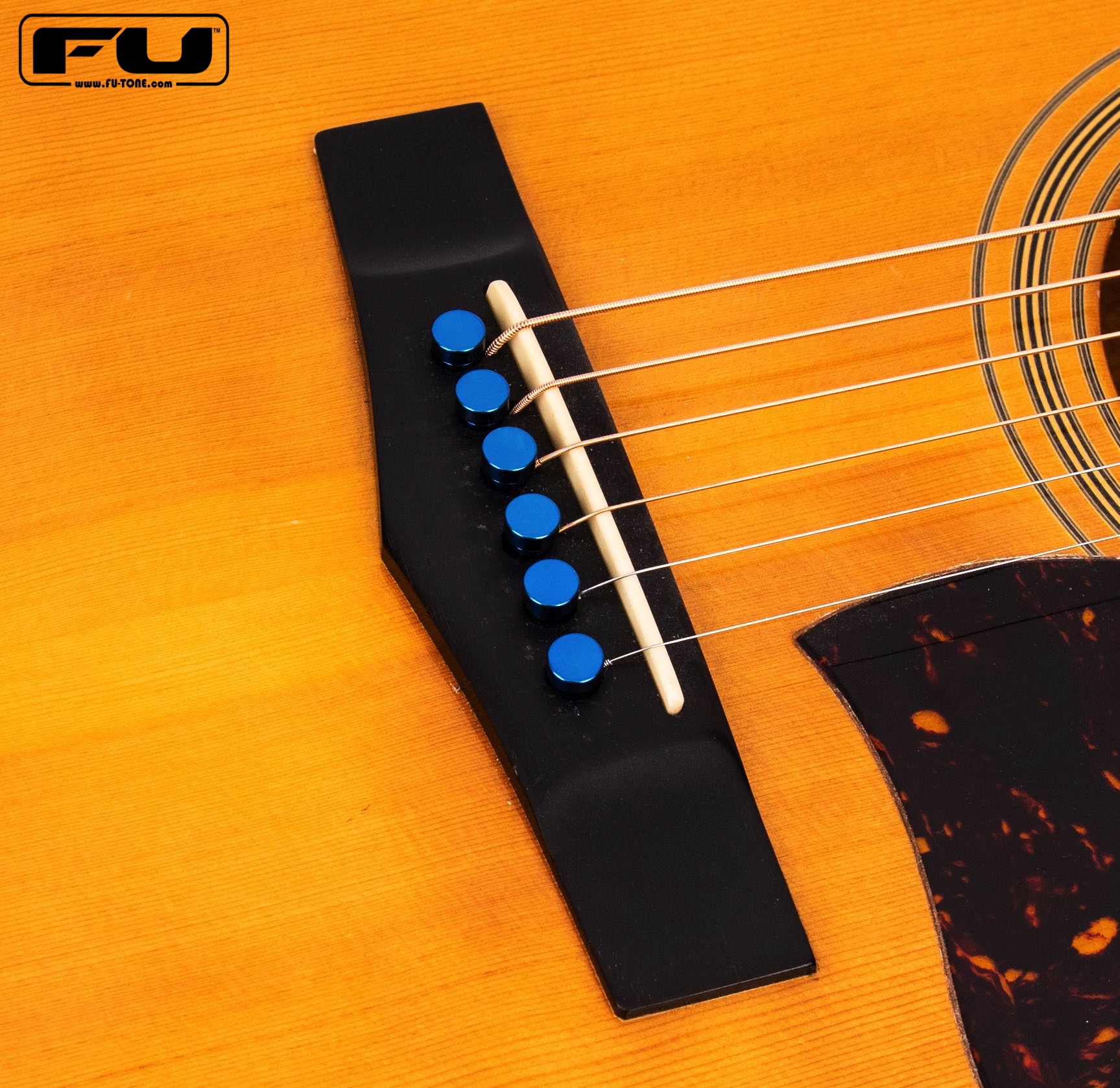 Titanium Acoustic Bridge Pins BLUE FU Tone