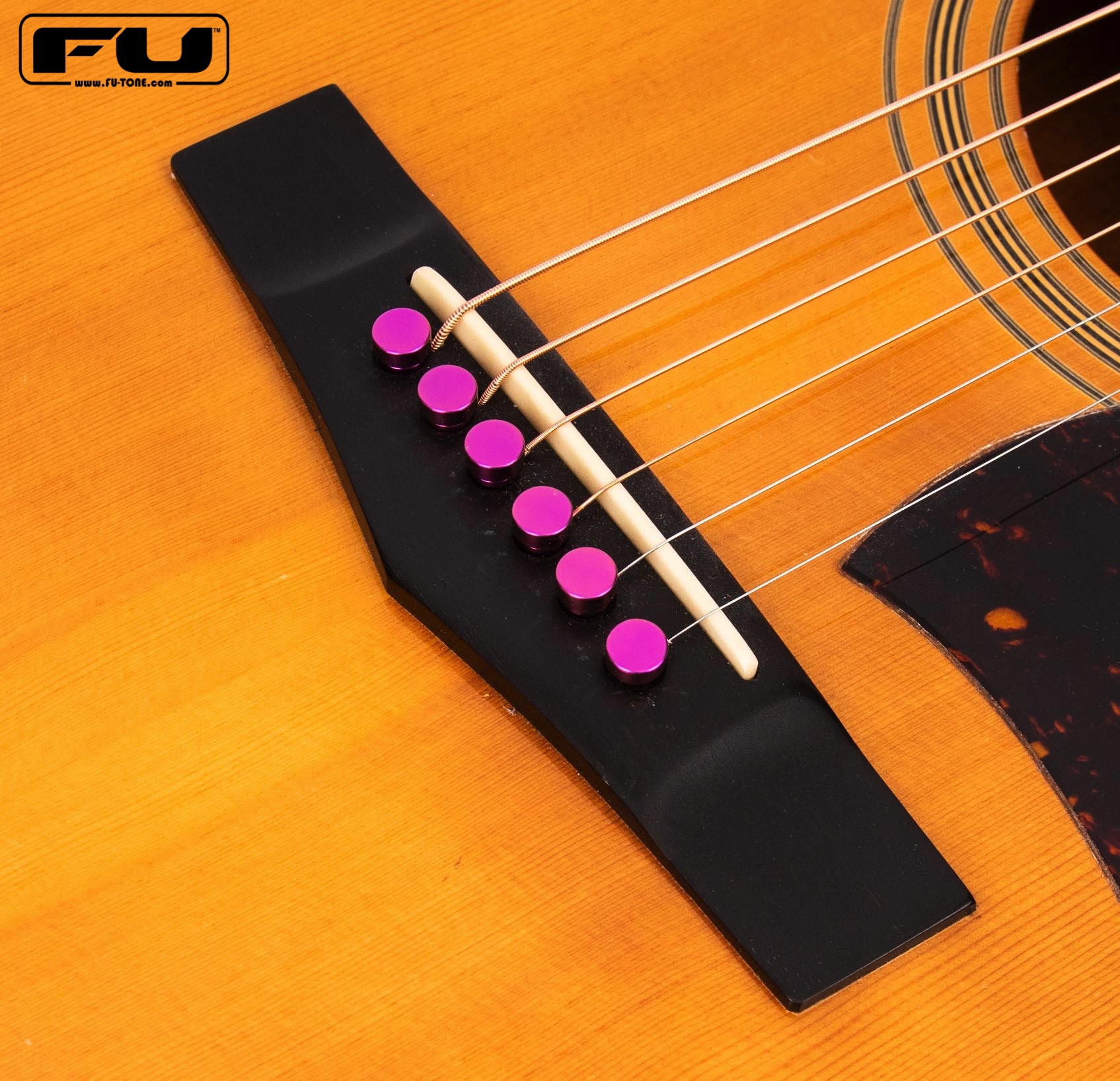 Titanium Acoustic Bridge Pins PURPLE FU Tone