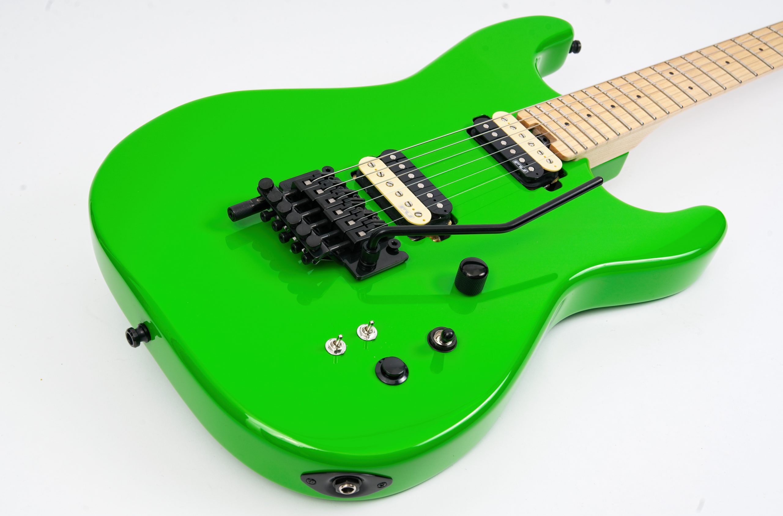 Neon green electric guitar store