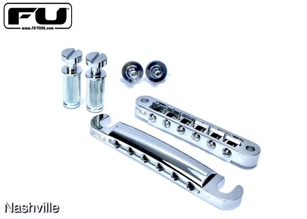 FU-Tone Stop Tail & Tune-O-Matic BRASS Bridge Set - Chrome Plated - Image 2