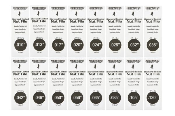 MusicNomad 16 pc. Diamond Coated Nut File Complete Shop Set - Image 6